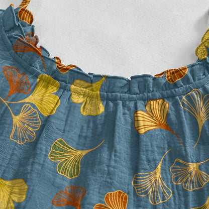 Ownkoti Ginkgo Leaf Tie Strap Lounge NightDress - image 8