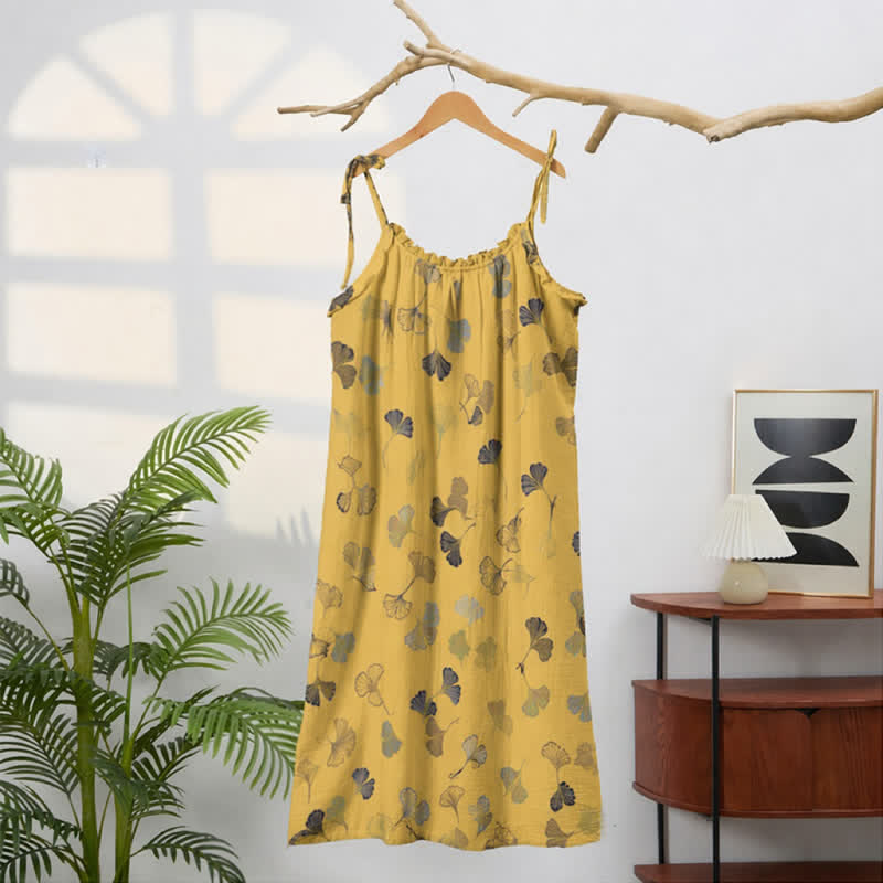 Ownkoti Ginkgo Leaf Tie Strap Lounge NightDress - image 16