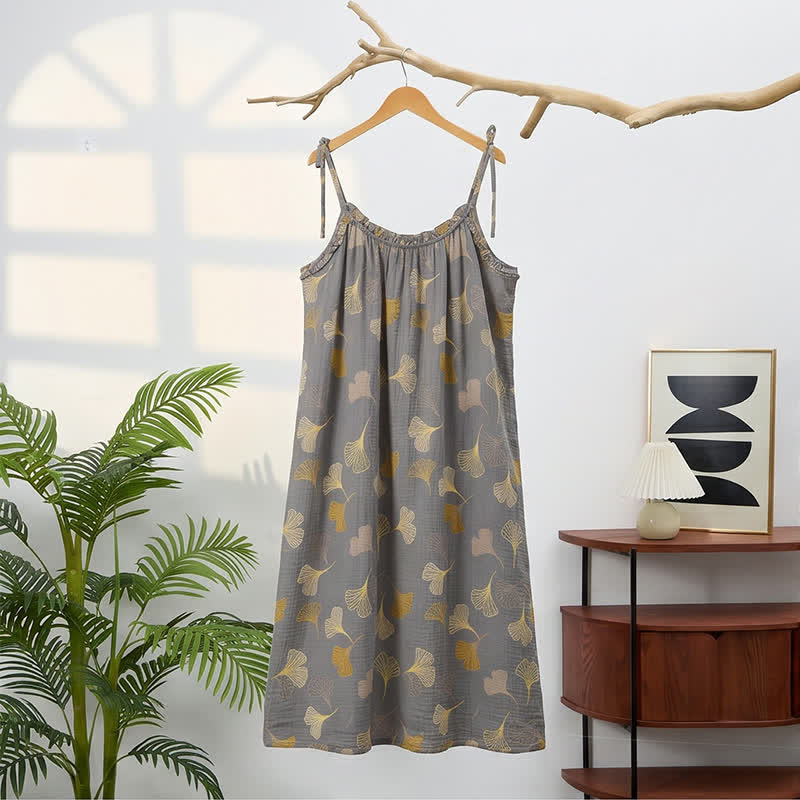 Ownkoti Ginkgo Leaf Tie Strap Lounge NightDress - image 21