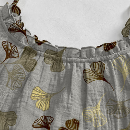 Ownkoti Ginkgo Leaf Tie Strap Lounge NightDress - image 3