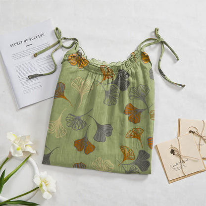 Ownkoti Ginkgo Leaf Tie Strap Lounge NightDress - image 37
