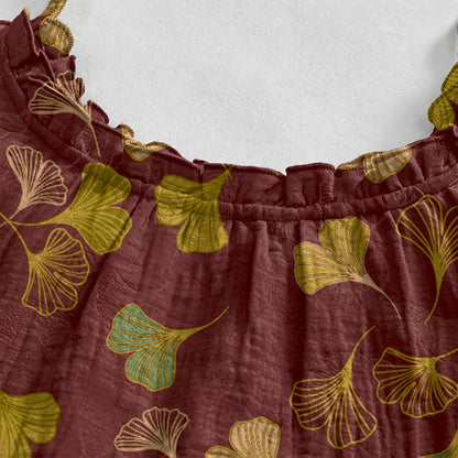 Ownkoti Ginkgo Leaf Tie Strap Lounge NightDress - image 48