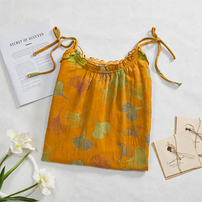 Ownkoti Ginkgo Leaf Tie Strap Lounge NightDress - image 57