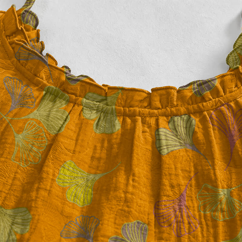 Ownkoti Ginkgo Leaf Tie Strap Lounge NightDress - image 58