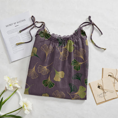 Ownkoti Ginkgo Leaf Tie Strap Lounge NightDress - image 72