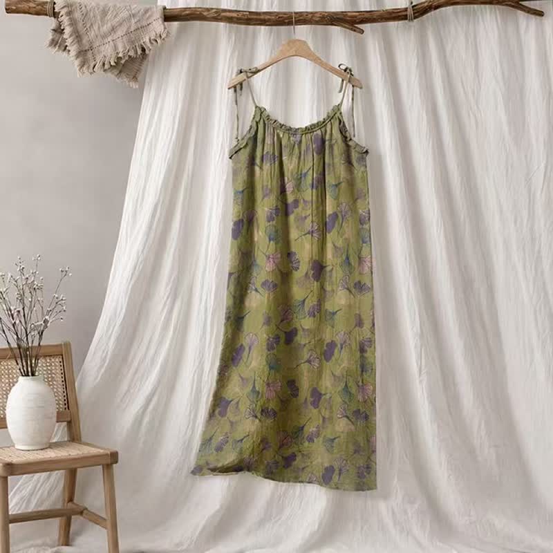 Ownkoti Ginkgo Leaf Tie Strap Lounge NightDress - image 75