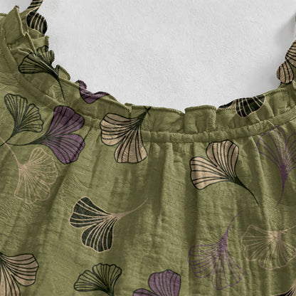 Ownkoti Ginkgo Leaf Tie Strap Lounge NightDress - image 78