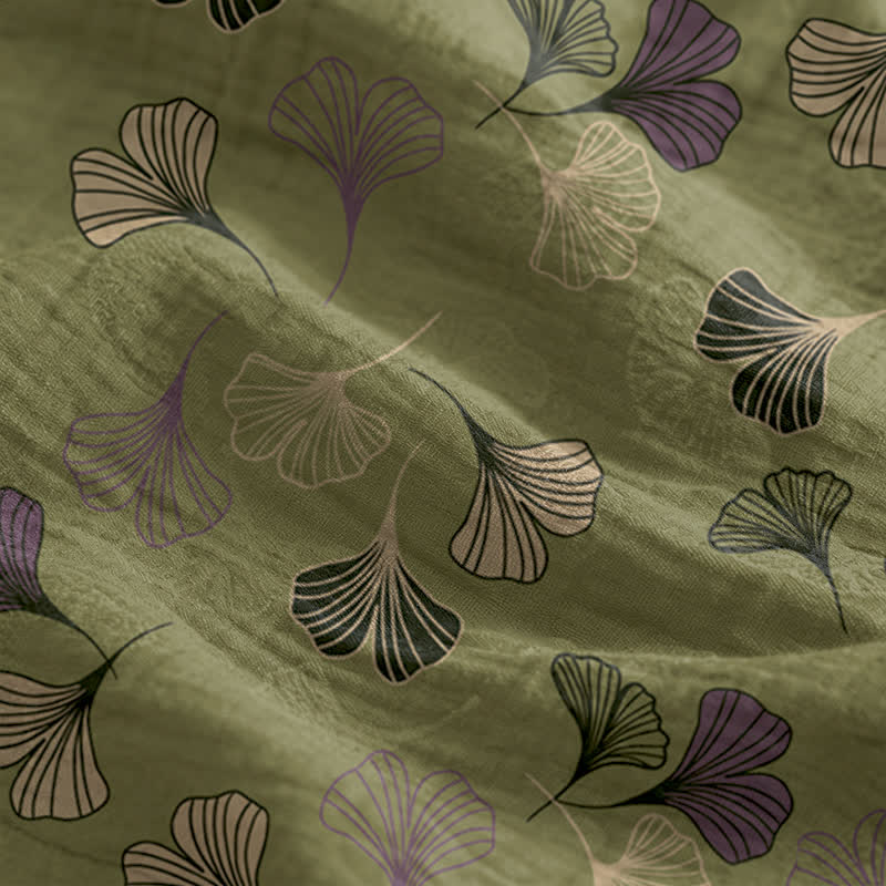 Ownkoti Ginkgo Leaf Tie Strap Lounge Nightgown - image 79