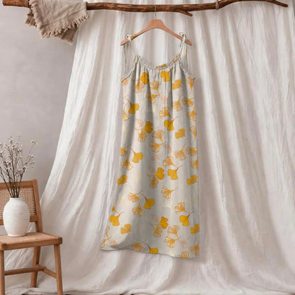 Ownkoti Ginkgo Leaf Tie Strap Lounge NightDress - image 80
