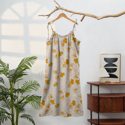 Ownkoti Ginkgo Leaf Tie Strap Lounge NightDress - image 81