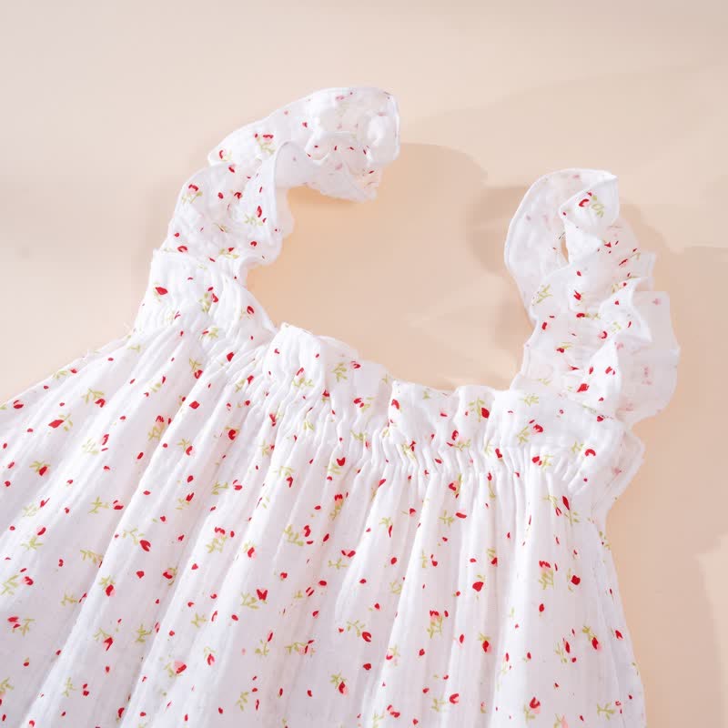 Ownkoti Cotton Floral Ruffle Strap Lounge Dress - image 3