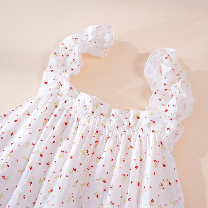 Ownkoti Cotton Floral Ruffle Strap Lounge Dress - image 3