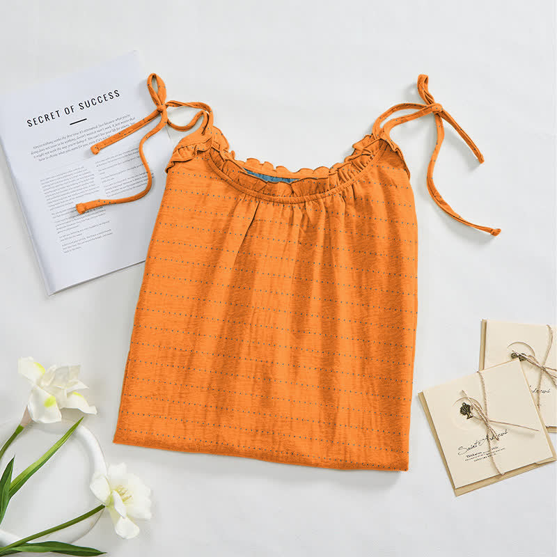 Ownkoti Sunwashed Solid Color Tie Strap Lounge Dress - image 2