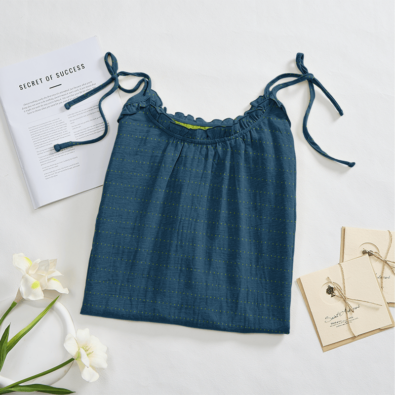 Ownkoti Sunwashed Solid Color Tie Strap Lounge Dress - image 10