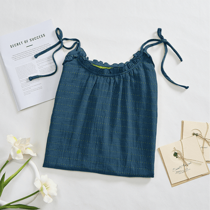 Ownkoti Sunwashed Solid Color Tie Strap Lounge Dress - image 2