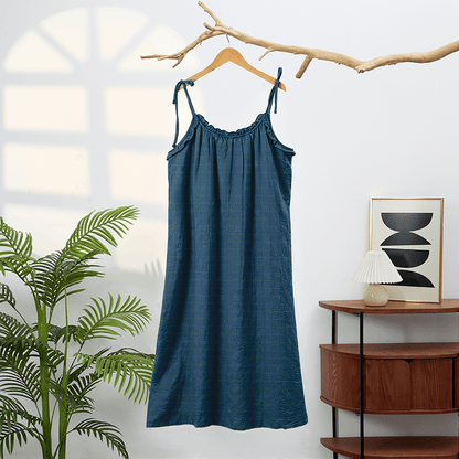 Ownkoti Sunwashed Solid Color Tie Strap Lounge Dress - image 9