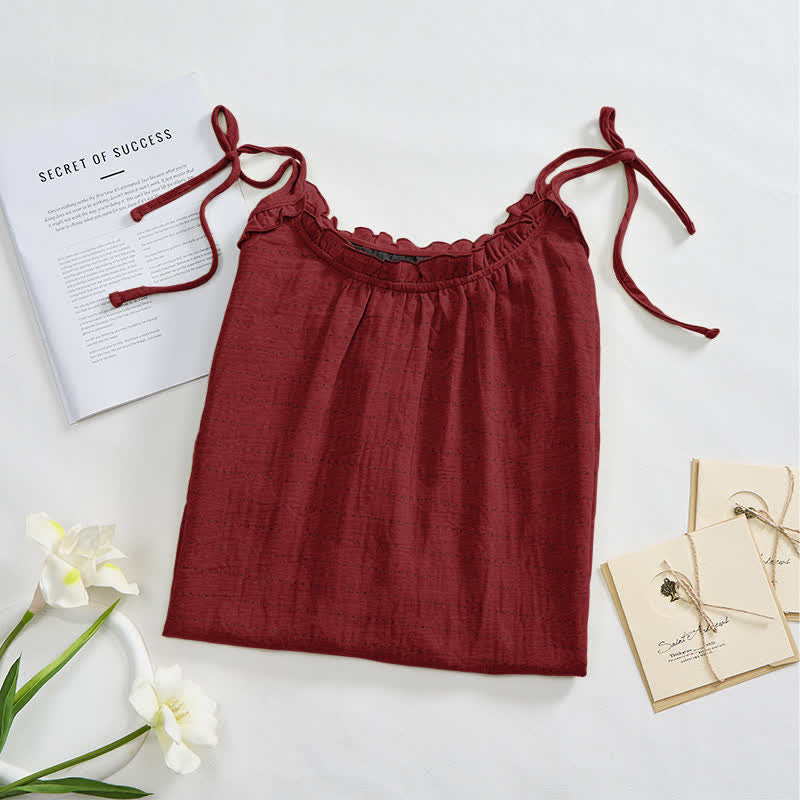Ownkoti Sunwashed Solid Color Tie Strap Lounge Dress - image 14
