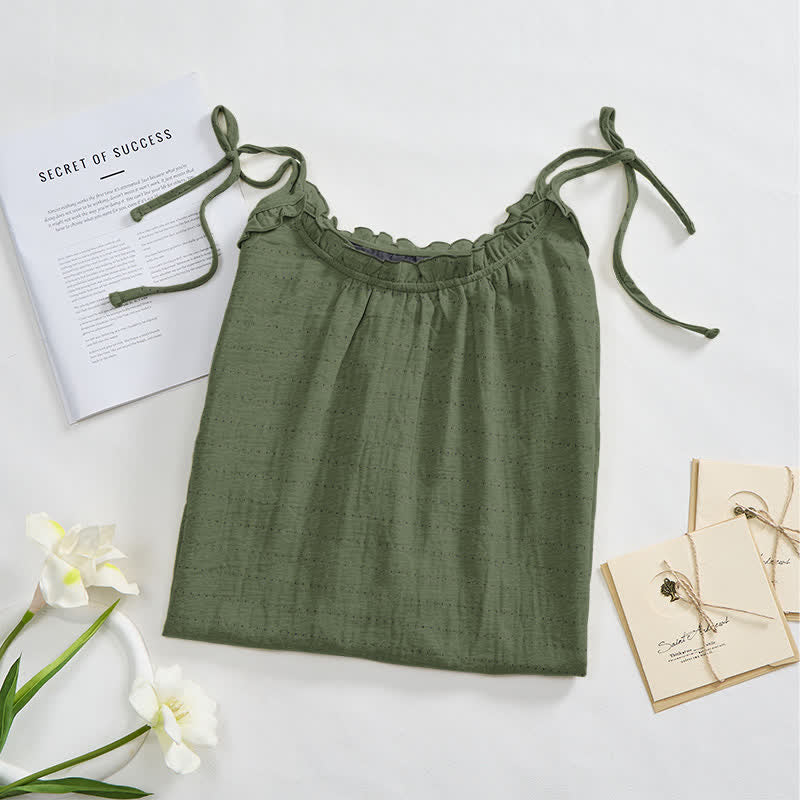 Ownkoti Sunwashed Solid Color Tie Strap Lounge Dress - image 18
