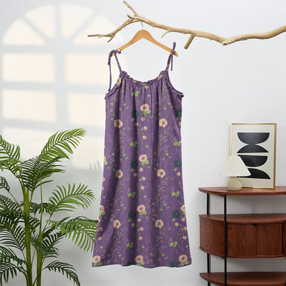 Ownkoti Wildflower Tie Strap Boho Lounge Maxi Dress - image 1