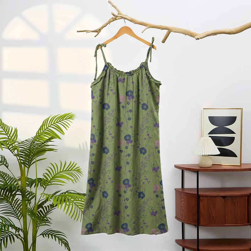 Ownkoti Wildflower Tie Strap Boho Lounge Maxi Dress - image 5