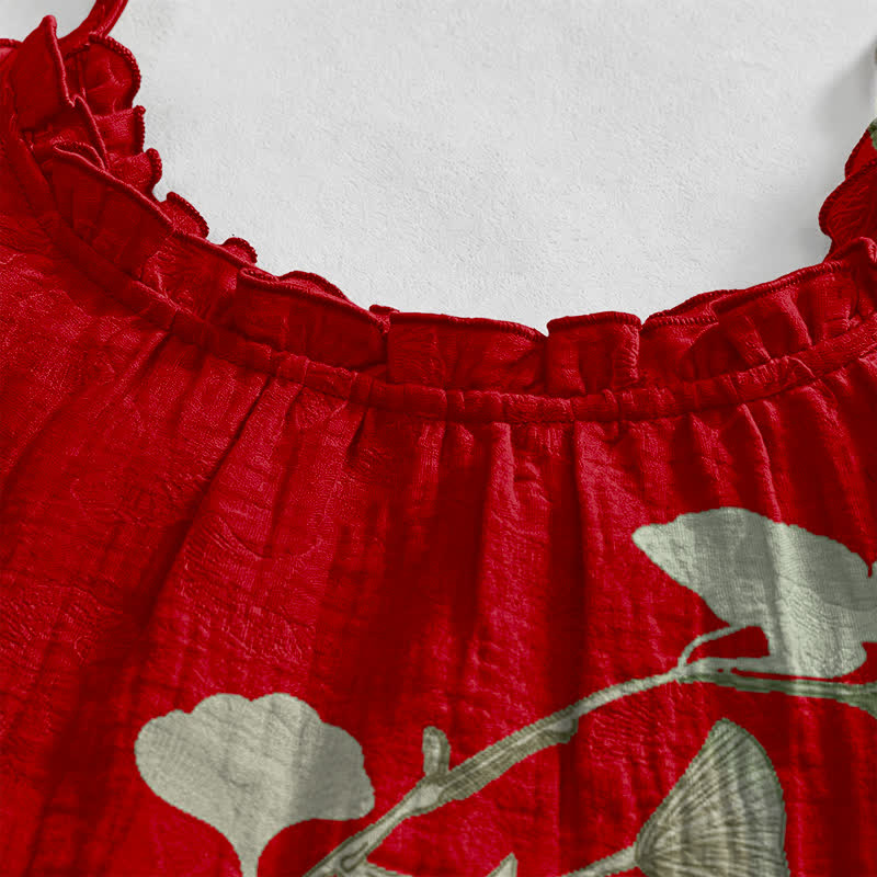 Ownkoti Ginkgo Leaf Tie Strap Maxi NightDress - image 7