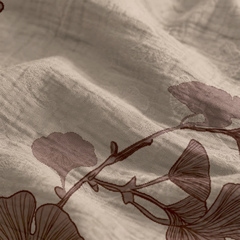 Ownkoti Ginkgo Leaf Tie Strap Maxi Lounge Dress - image 24