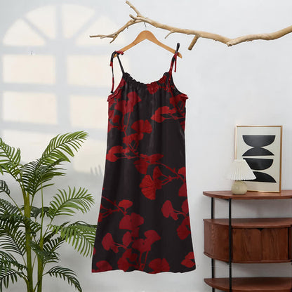 Ownkoti Ginkgo Leaf Tie Strap Maxi Lounge Dress - image 31