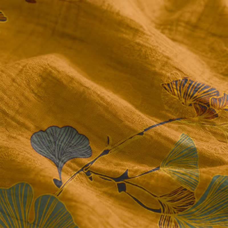 Ownkoti Ginkgo Leaf Tie Strap Maxi Lounge Dress - image 49