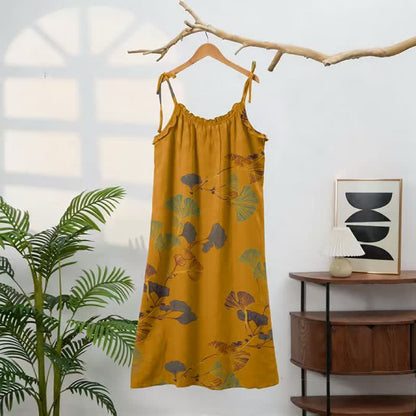 Ownkoti Ginkgo Leaf Tie Strap Maxi Nightgown - image 46
