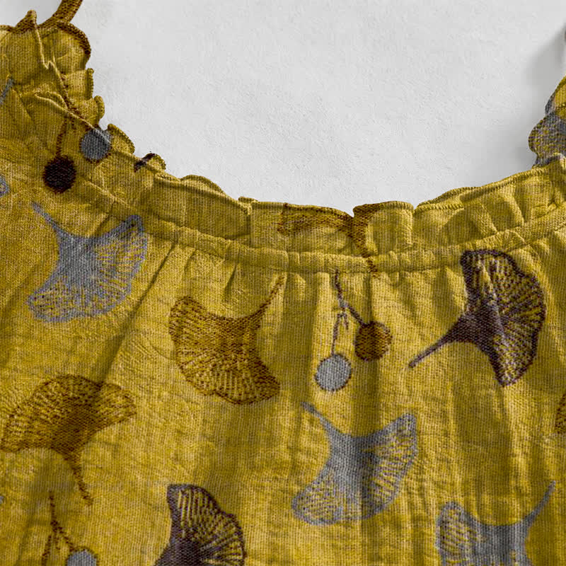 Ownkoti Ginkgo Floral Tie Strap Lounge Dress - image 8