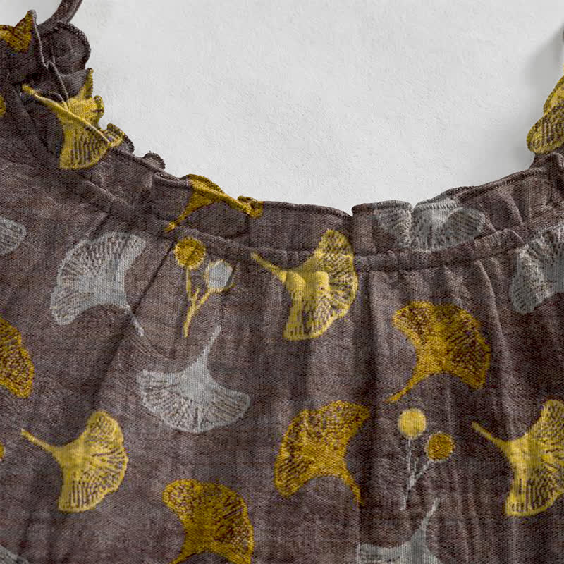 Ownkoti Ginkgo Floral Tie Strap Lounge Dress - image 13