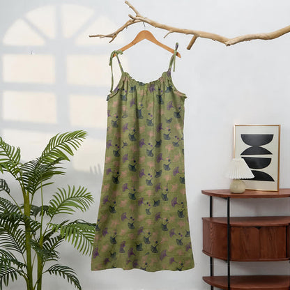 Ownkoti Ginkgo Floral Tie Strap Lounge Dress - image 6