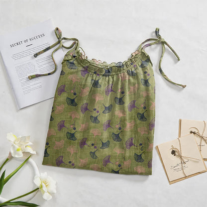 Ownkoti Ginkgo Floral Tie Strap Lounge Dress - image 7