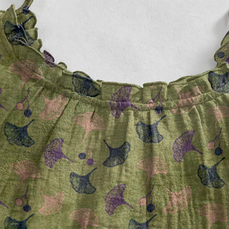 Ownkoti Ginkgo Floral Tie Strap Lounge Dress - image 8