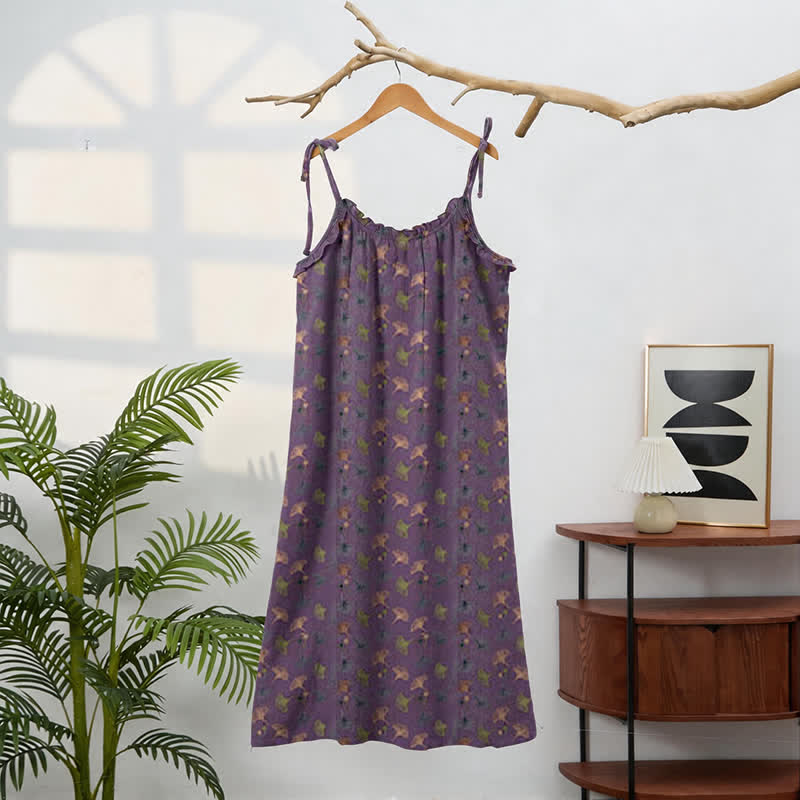 Ownkoti Ginkgo Floral Tie Strap Lounge Dress - image 11