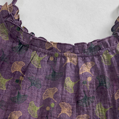 Ownkoti Ginkgo Floral Tie Strap Lounge Dress - image 13