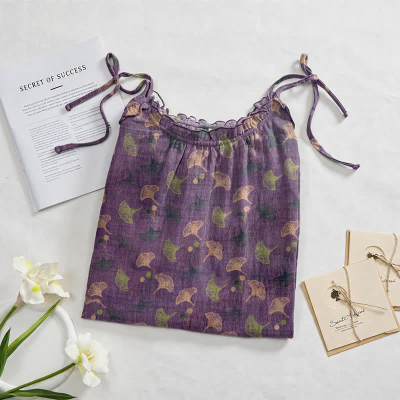 Ownkoti Ginkgo Floral Tie Strap Lounge Dress - image 22