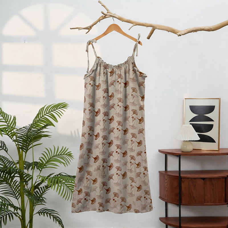 Ownkoti Ginkgo Floral Tie Strap Lounge Dress - image 26