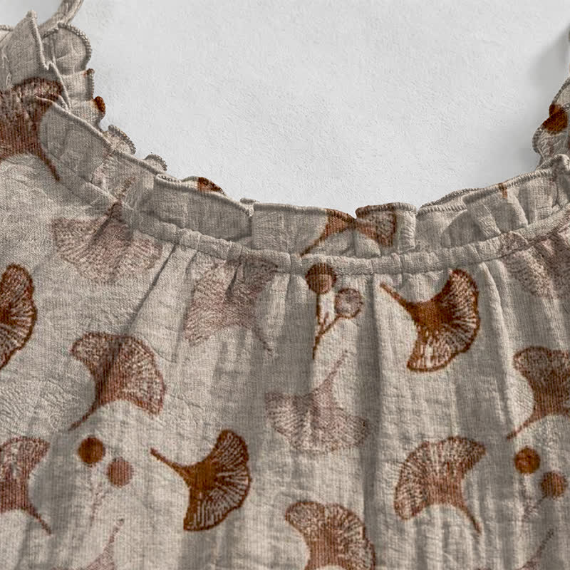 Ownkoti Ginkgo Floral Tie Strap Lounge Dress - image 28
