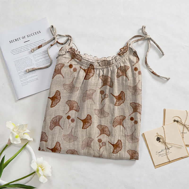 Ownkoti Ginkgo Floral Tie Strap Lounge Dress - image 27