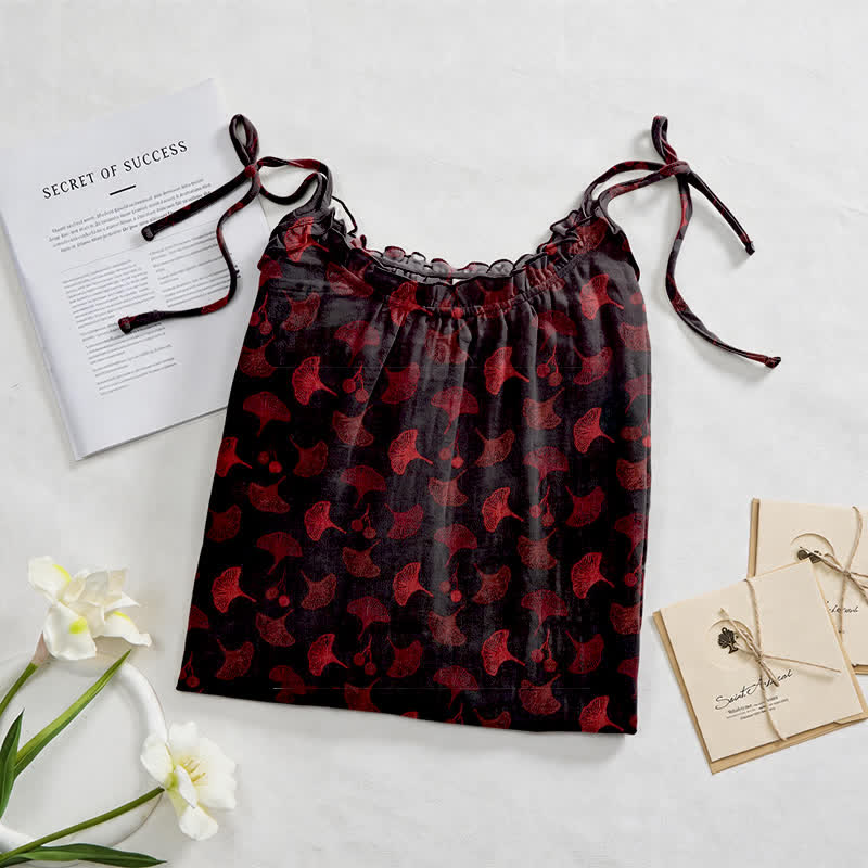 Ownkoti Ginkgo Floral Tie Strap Lounge Dress - image 37