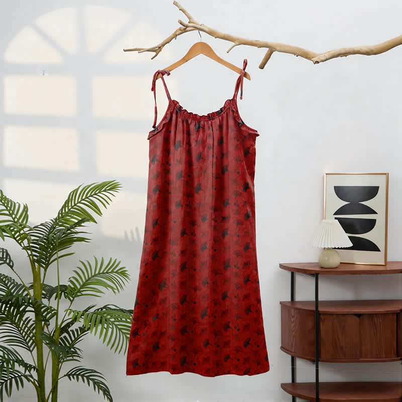 Ownkoti Ginkgo Floral Tie Strap Lounge Dress - image 41