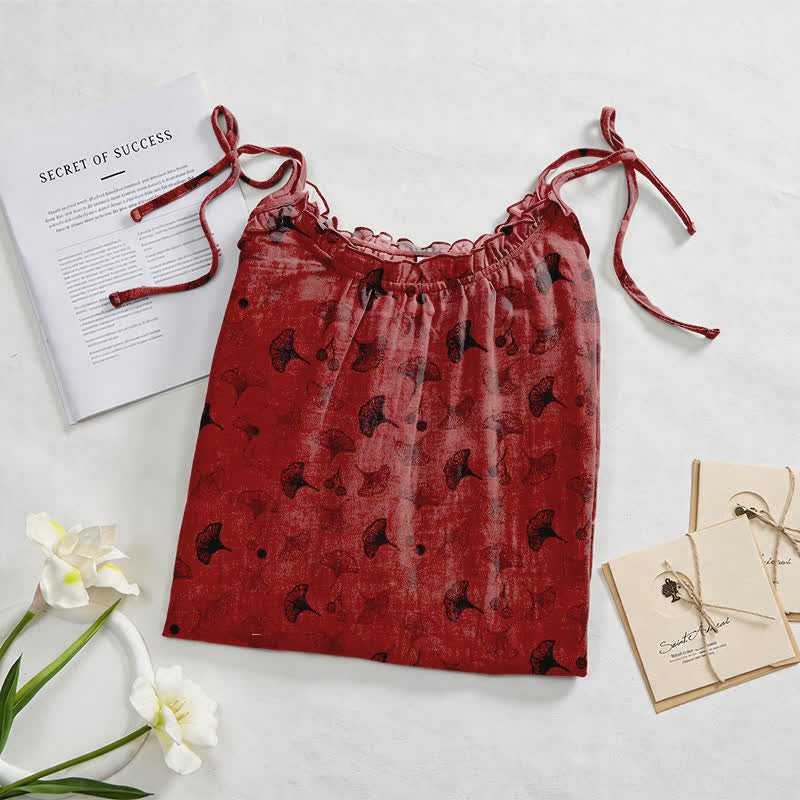 Ownkoti Ginkgo Floral Tie Strap Lounge Dress - image 42