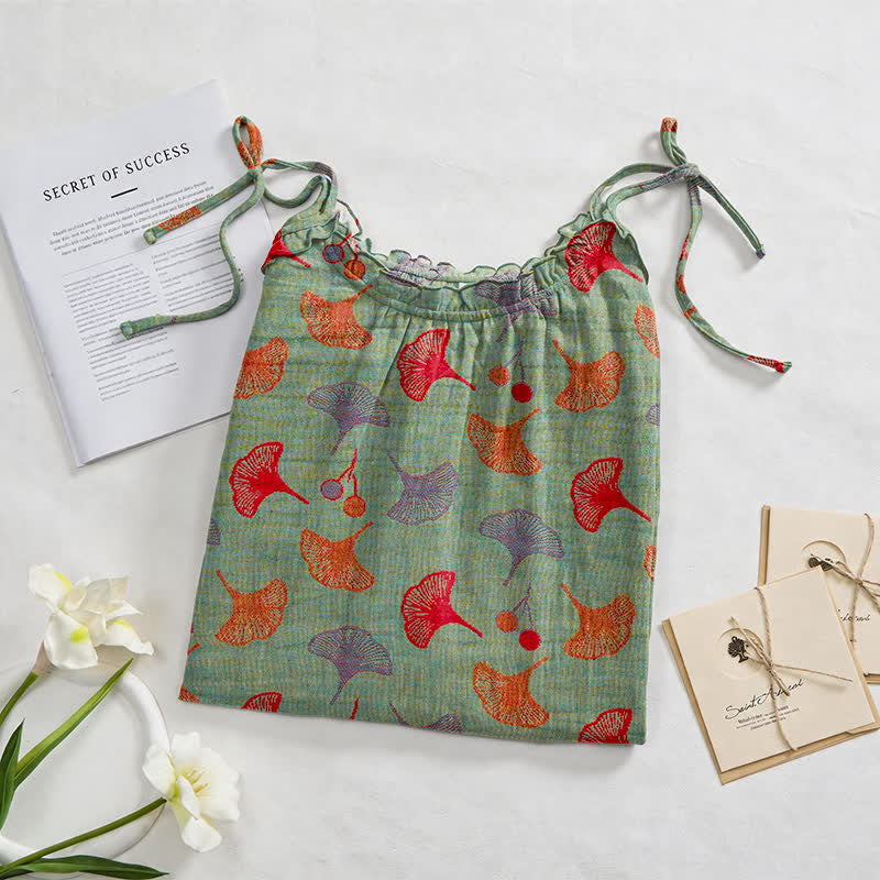 Ownkoti Ginkgo Floral Tie Strap Lounge Dress - image 47