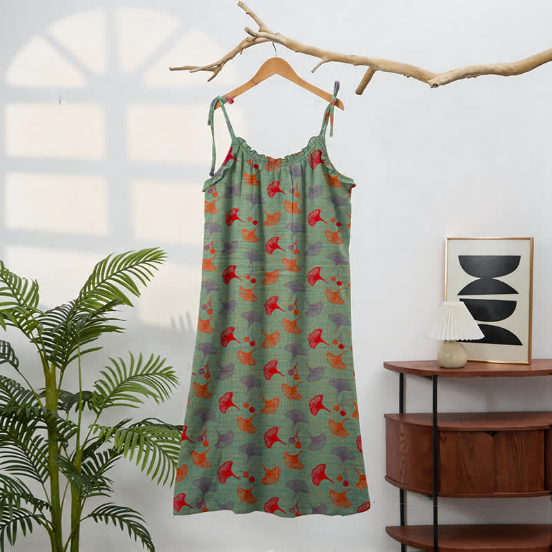 Ownkoti Ginkgo Floral Tie Strap Lounge Dress - image 46