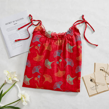 Ownkoti Ginkgo Floral Tie Strap Lounge Dress - image 2