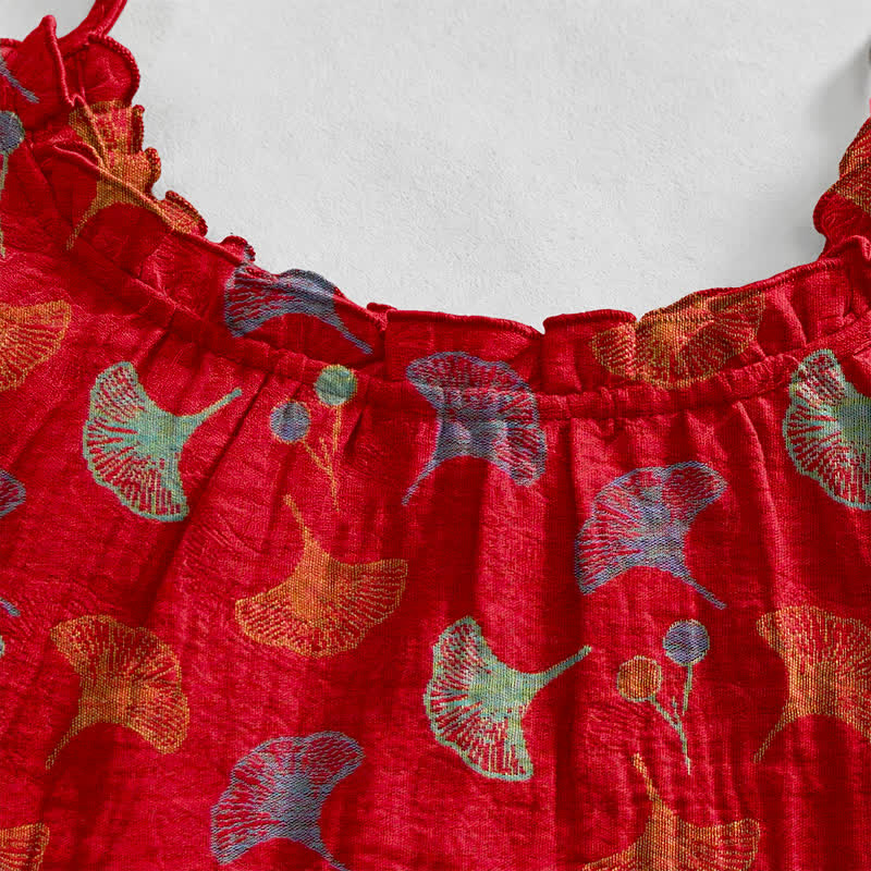 Ownkoti Ginkgo Floral Tie Strap Lounge Dress - image 3