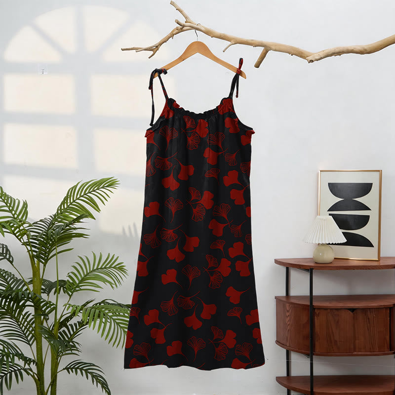 Ownkoti Ginkgo Leaf Tie Strap Lounge NightDress - image 66