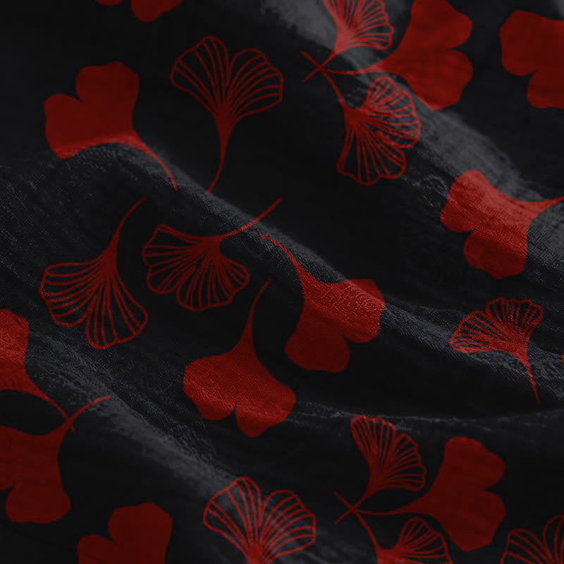 Ownkoti Ginkgo Leaf Tie Strap Lounge Nightgown - image 69