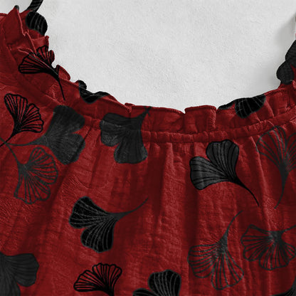 Ownkoti Ginkgo Leaf Tie Strap Lounge Nightgown - image 62